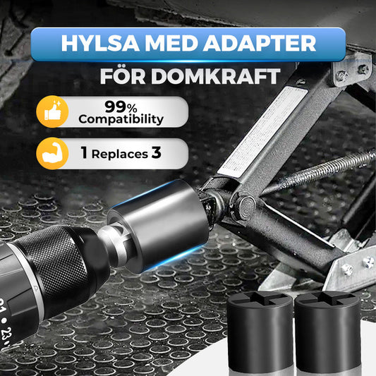 🚗Universell hylsa med adapter för domkraft