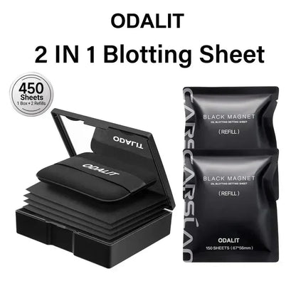 ✨️KÖP 1 FÅ 1 GRATIS✨️Svart magnetiskt oljeborttagningsark med puder Mer kontroll Olja Håller Fräsch 2-i-1-borttagningsark