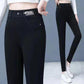 Kvinnors höga midja smala stretch varma magra jeans