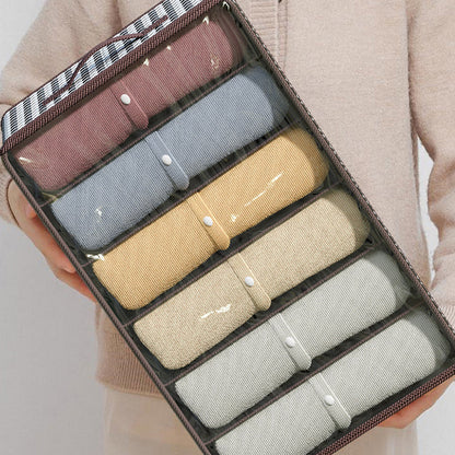 📦KÖP 2 FÅ 3✨Garderobsförvaringslåda med avdelare - Justerbara fack i vitt plast för snygg ordning i klädförvaring 👚👖