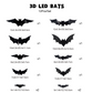 🦇Halloween-dekoration: 3D-LED-vägglampa i form av en fladdermus