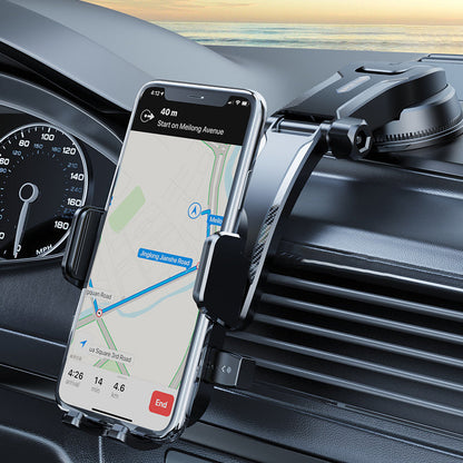 Autolåsande fast sugkoppshållare för mobiltelefon i bil, roterande justerbart navigationsfäste för framglas
