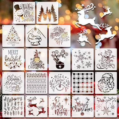 20 st DIY-mallar för spraymålning av julfönster