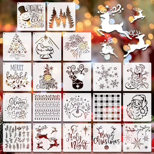 20 st DIY-mallar för spraymålning av julfönster