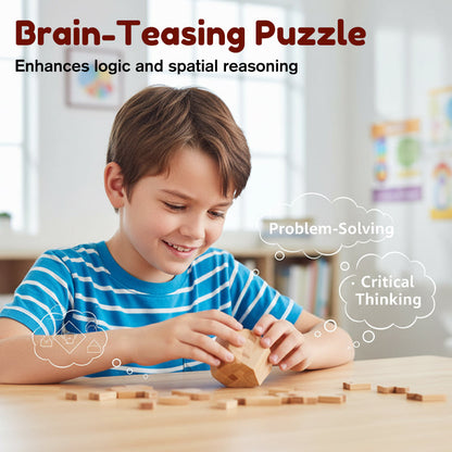 🔥 50% RABATT! ✨ Luban Lock träpussel – stimulerar rumslig intelligens, design i naturligt trä, pedagogiskt familjespel 🧩🤲
