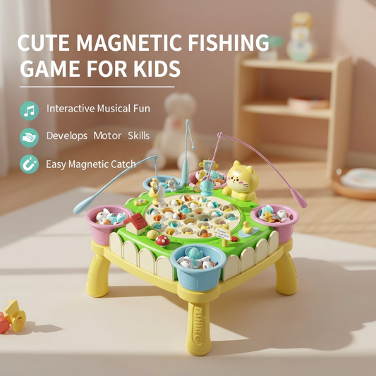 Sött magnetiskt fiskespel för barn