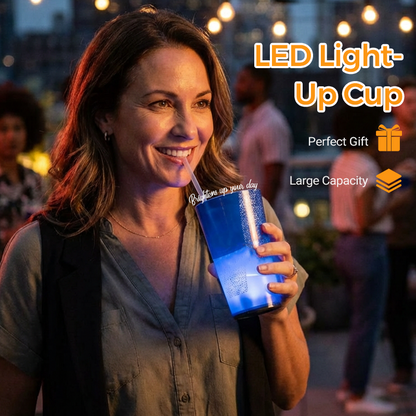 🔈🔈60% RABATT🥤Vattenaktiverad LED-mugg med sugrör – För fester, barer och evenemang✨