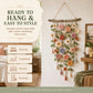🌸 50% RABATT NU! 🧶 Väggdekoration med Virkat Blommönster – Handgjord Boho-charm – Perfekt för Sovrum, Vardagsrum & Barnrum – Lätt att Hänga Upp 🏡
