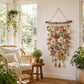 🌸 50% RABATT NU! 🧶 Väggdekoration med Virkat Blommönster – Handgjord Boho-charm – Perfekt för Sovrum, Vardagsrum & Barnrum – Lätt att Hänga Upp 🏡