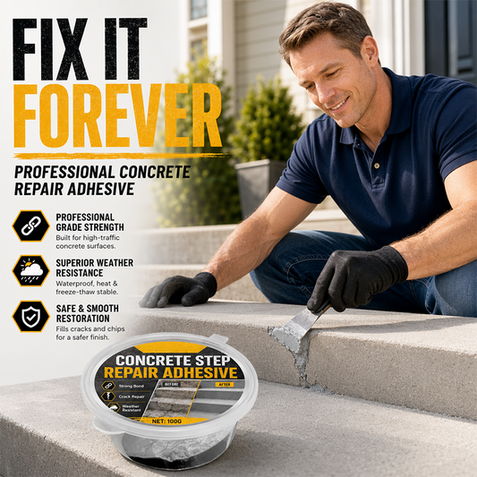 🧱 50% RABATT NU! Betongtrappreparationslim – permanent bindning, väderbeständig & snubbelfri – perfekt för trappor, uppfarter och uteplatser 🏠✨