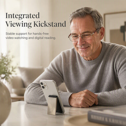 Ultra-Thin Foldable Reading Glasses with Attachable Phone Case and Kickstand