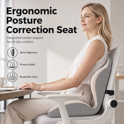 🪑 50% RABATT NU! ✨ Ergonomisk sittdyna i memoryskum med ryggstöd – bekväm och stödjande för hemmet, kontoret och bilen 💺🛡️