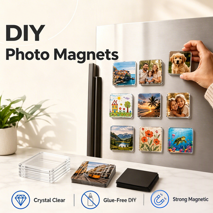 Klart akryl DIY-kylskåpsmagnetkit