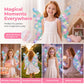 Electric Butterfly Wings Set, Moving Fairy Wings with Music and LED Lights, Light up Glowing Angel Wings Costume