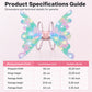 Electric Butterfly Wings Set, Moving Fairy Wings with Music and LED Lights, Light up Glowing Angel Wings Costume