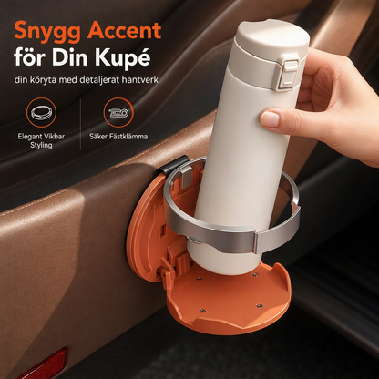 🚗 50 % RABATT NU! ☕ Multifunktionell hopfällbar mugghållare för bildörr – elegant & klämmonterad 🛡️