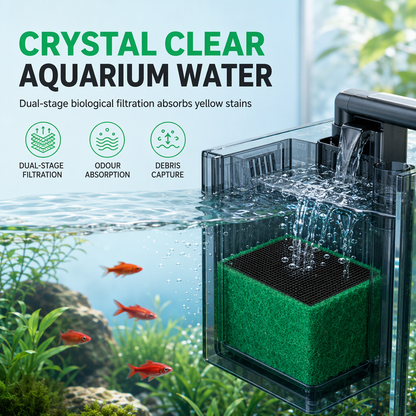 🐠 50% RABATT NU! ✨ Filterkub med aktivt kol för akvarium – kristallklart vatten, luktfri rening & flerskiktsskydd – perfekt för känsliga fiskar och växter 💧
