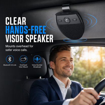 🚗 50 % RABATT NU! 🔊 Bluetooth handsfree-högtalare för solskydd – vibrationsaktiverad autostart & 500 timmars standby 🎵
